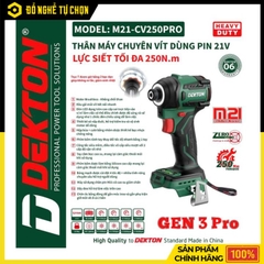 [THÂN] Máy Vặn Vít 21V Dekton M21-CV250PRO Gen 3 – Brushless – Lực Siết 250Nm – 4 Tốc Độ – Hàng Chính Hãng Có VAT