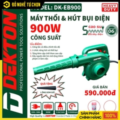 Máy Thổi & Hút Bụi Điện Dekton DK-EB900 – 900W – 2 Chức Năng – Có Điều Tốc – Dây Dài 5m – Hàng Chính Hãng Có VAT
