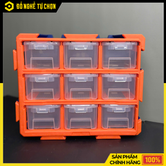 Bộ tủ gồm 9 khay nhựa đựng linh kiện (dạng kín) 380x155x320mm hiệu Wadfow WTB8331