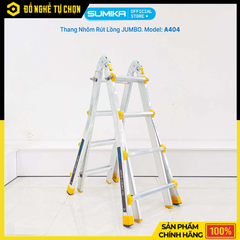 Thang Nhôm Trượt Chữ A Jumbo A404 – An Toàn, Đa Năng, Dễ Điều Chỉnh Chiều Cao – Hàng Chính Hãng, Có VAT