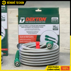 Dây rửa xe DEKTON 15 mét DK-D15PLUS – Bền hơn, áp lực mạnh hơn, phù hợp mọi máy rửa xe - Hàng Chính Hãng Có VAT