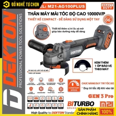 [THÂN] Máy Mài Góc Không Dây Dekton M21-AG100PLUS – Brushless – Tốc Độ 6 Cấp – Có Duy Trì Tốc Độ – Hàng Chính Hãng Có VAT