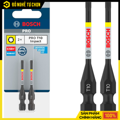 Bộ 2 Đầu Vặn Vít Ngắn Bosch T10 – 55mm – 2608522528 – Hàng Chính Hãng Có VAT