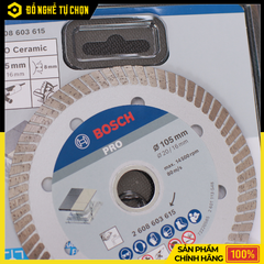 Đĩa Cắt Kim Cương Turbo Bosch 2608603615 – 105mm – Cắt Gạch Men Ceramic – Hàng Chính Hãng Có VAT