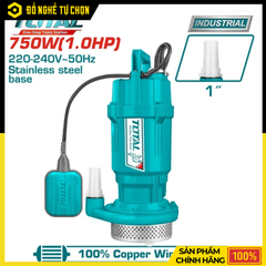 Máy Bơm Chìm Nước Sạch 750W Total TWP67506 – Bơm Đẩy Cao 32m, Vận Hành Ổn Định, Độ Bền Vượt Trội – Hàng Chính Hãng, Có VAT