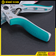 Kéo Cắt Tỉa Cành TOTAL THTP61851 – 8.5” (220mm) – Lưỡi Thép Carbon Mạ Crôm – Tay Cầm Nhôm Bọc TPR – Bền Bén, Cắt Êm Tay - Hàng Chính Hãng, Có VAT