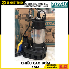 Máy Bơm Chìm Nước Thải 1100W Total TWP7110016 – Công Suất Lớn, Bơm Mạnh, Bền Bỉ Vượt Trội – Hàng Chính Hãng, Có VAT