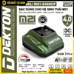 Đế Sạc Nhanh 4.0Ah Dekton M21-S40CP Gen 3 Compact Atom – Sạc Siêu Tốc, An Toàn, Công Nghệ Thế Hệ 3 – Hàng Chính Hãng, Có VAT