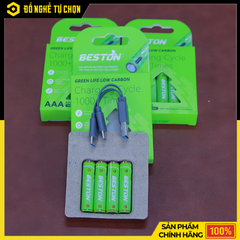Hộp 4 Viên Pin Sạc Beston AAA Lithium USB-C 1.5V 3AC-25  – Điện Áp Ổn Định, Sạc Nhanh Tiện Lợi | Hàng Chính Hãng, Có VAT