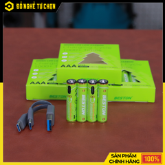 Hộp 4 Viên Pin Sạc Beston AAA Lithium USB-C 1.5V 3AC-25  – Điện Áp Ổn Định, Sạc Nhanh Tiện Lợi | Hàng Chính Hãng, Có VAT