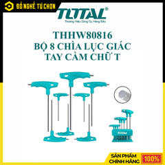 Bộ 8 chìa lục giác tay cầm chữ T THHW80816 – Cứng cáp, tiện dụng, thiết kế độc quyền - Hàng Chính Hãng Có VAT