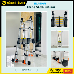 Thang nhôm rút đôi SUMIKA SK760D NEW – Giải pháp thang đa năng cho thợ chuyên nghiệp - Hàng Chính Hãng Có VAT