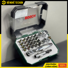 Bộ Vặn Vít Bosch 26 Món 2607017322 – Đa Năng – Kèm Cần Siết, Đầu Từ & Đầu Chuyển – Hàng Chính Hãng Có VAT