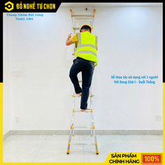 Thang Nhôm Trượt Chữ A Jumbo A404 – An Toàn, Đa Năng, Dễ Điều Chỉnh Chiều Cao – Hàng Chính Hãng, Có VAT