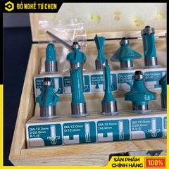 Bộ Mũi Phay TOTAL TACSR2121 – 12 Chi Tiết – Cốt 12mm – Đựng Hộp Gỗ – Chính Hãng Có VAT