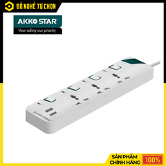 Ổ Cắm Điện 4 Lỗ Dây Dài 5m Akko Star 56068 – An Toàn, Tiện Dụng | Hàng Chính Hãng, Có VAT