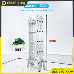 Thang nhôm gấp đa năng 4 đoạn - 20 bậc Sumika SK605