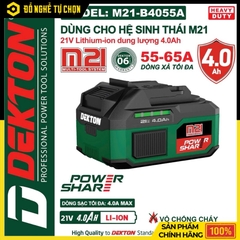 Pin DEKTON M21-B4055A – 21V – Dung Lượng 4.0Ah – Sạc Nhanh 60 Phút – Hàng Chính Hãng Có VAT