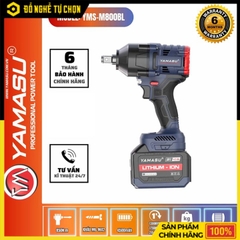 Máy Mở Ốc Pin YAMASU YMS-M800BL – Brushless – Lực Siết 850N/m – Bộ 2 Pin 21V – Hàng Chính Hãng Có VAT