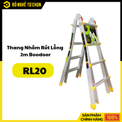 Thang Nhôm Rút Lồng 2m Boodoor RL20 – Nhôm Dày 2.4mm, Tải Trọng 300Kg, Gọn Nhẹ Tiện Lợi | Hàng Chính Hãng, Có VAT