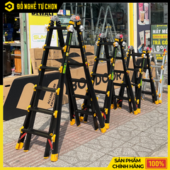 Thang Nhôm Rút Lồng Chữ A 2.5m Boodoor BRL25B (Khóa Mỹ) – Duỗi Thẳng 5m, Nhôm Dày 2.6mm | Hàng Chính Hãng, Có VAT