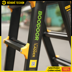 Thang Nhôm Rút Lồng Chữ A 3m Boodoor MS30 (Khóa Mỹ) – Duỗi Thẳng 6m, Nhôm Dày 2.6mm, Tải Trọng 150Kg | Hàng Chính Hãng, Có VAT