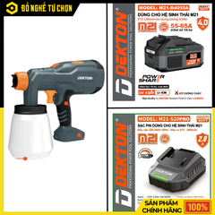 [THÂN] Máy Phun Sơn Dùng Pin Phổ Thông 21V Dekton M21-SPS1000 – Phun Mạnh, Đều Mịn, Linh Hoạt Mọi Không Gian, Hàng Chính Hãng, Có VAT