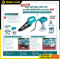 CB-TACLI2018-TVLI20126 Máy Hút Bụi Cầm Tay Dùng Pin 20V Total TVLI20126 Và Pin Lithium Total TACLI2018 Chính Hãng, Vệ Sinh Mọi Nơi Không Cần Dây Điện | Hàng Chính Hãng, Có VAT