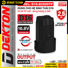Pin Dekton 16V 2.5Ah D16-B2500TP – Nguồn Năng Lượng Ổn Định Cho Máy Pin | Hàng Chính Hãng, Có VAT
