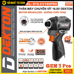 Máy Vặn Vít Dùng Pin 16.8V Dekton D16-CV180PRO – Brushless – Lực Siết 180Nm – Hàng Chính Hãng Có VAT