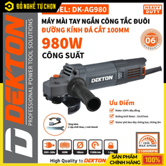 Máy Mài Đá Cầm Tay Dekton DK-AG980 – Công Suất 980W – Tốc Độ 11.000 vòng/phút – Hàng Chính Hãng Có VAT