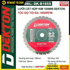 Lưỡi Cắt Sắt Hợp Kim 185x20mm 32 Răng Dekton DK-B185S – Cắt Sắc Gọn, Bền Bỉ, Hàng Chính Hãng, Có VAT
