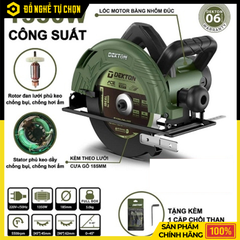Máy Cưa Gỗ 185mm Dekton DK-CG185XPROMAX – 1500W, Tốc Độ 6000 Vòng/Phút, Cắt Mạnh Chính Xác | Hàng Chính Hãng, Có VAT