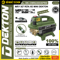 MÁY RỬA XE DEKTON DK-CWR2200PRO 790W – NHỎ GỌN, CÓ CHỈNH ÁP, DỄ SỬ DỤNG | Hàng Chính Hãng, Có VAT
