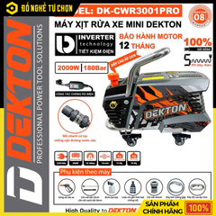 Máy Rửa Xe Inverter Dekton DK-CWR3001PRO – Chỉnh Áp Mạnh Mẽ, Tiết Kiệm Điện, Động Cơ Từ Lõi Đồng, Hàng Chính Hãng, Có VAT
