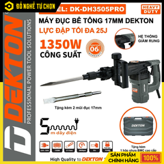 Máy Đục Bê Tông 17mm 1350W Dekton DK-DH3505PRO – Đục Phá Mạnh, Làm Việc Bền Bỉ | Hàng Chính Hãng, Có VAT