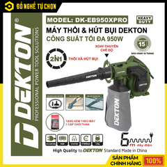 Máy Thổi Bụi Và Hút Bụi Dekton DK-EB950XPRO Công Suất 950W, 2 Trong 1 Mạnh Mẽ Cho Xưởng Và Gia Đình | Hàng Chính Hãng, Có VAT