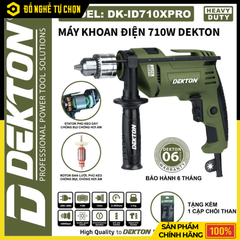 Máy Khoan Điện 710W Dekton DK-ID710XPRO – Khoan Gỗ, Thép, Tường Đa Năng | Hàng Chính Hãng, Có VAT