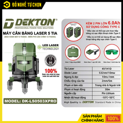 Máy Cân Chỉnh Laser 5 Tia DK-LS0503XPRO – Pin Lớn 6000mAh x2, Độ Chính Xác Cao, Hàng Chính Hãng, Có VAT