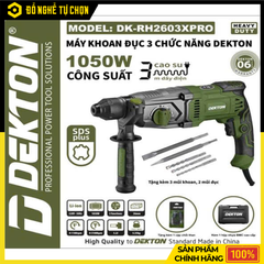 Máy Khoan Bê Tông 3 Chức Năng 1050W Dekton DK-RH2603PRO | Hàng Chính Hãng, Có VAT
