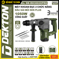 Máy khoan cầm tay, hiệu DEKTON, dụng cụ cầm tay hoạt động bằng động cơ điện, model DK-RH3002