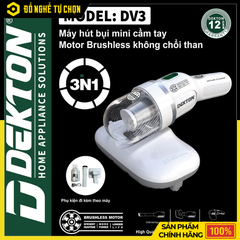 Máy Hút Bụi Đa Năng Dùng Pin Dekton DV3 – Lực Hút Mạnh, Khử Khuẩn UV Hiệu Quả, Hàng Chính Hãng, Có VAT