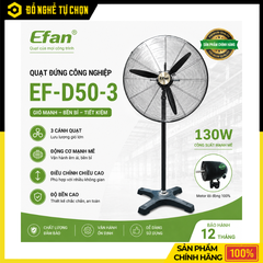 Quạt Đứng Công Nghiệp EFan EF-D75-3 – Lưu Lượng Gió Siêu Mạnh, Làm Mát Không Gian Rộng Hiệu Quả | Hàng Chính Hãng, Có VAT