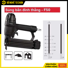 Súng Bắn Đinh Thẳng Khí Nén HyBest F50 Dùng Đinh F 20–50mm | Hàng Chính Hãng, Có VAT