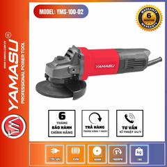 Máy Mài Góc Tay Ngắn Yamasu YMS-100-02 – Công Suất 750W – Tốc Độ 11.000 Vòng/Phút – Công Tắc Đuôi An Toàn – Hàng Chính Hãng Có VAT