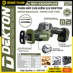 MÁY CƯA KIẾM DÙNG PIN DEKTON 21V M21-CK25XPLUS – KHÔNG CHỔI THAN – 3 TỐC ĐỘ – CẮT GỖ/KIM LOẠI – HÀNG CHÍNH HÃNG CÓ VAT