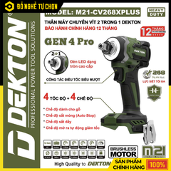 [Thân] Máy Chuyên Vít Pin Dekton Zen 4 M21-CV268XPLUS 268Nm Brushless | Hàng Chính Hãng, Có VAT