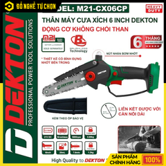 Máy Cưa Xích Pin 6 Inch Dekton M21-CX06CP – Brushless, Siêu Nhẹ 0.85kg, Có Bình Nhớt | Hàng Chính Hãng, Có VAT
