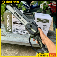 [THÂN] Máy Cưa Xích Dùng Pin 21V Dekton M21-CX10XPRO 10 Inch – Brushless Mạnh Mẽ, Điều Chỉnh 3 Tốc Độ, Cắt Nhanh Chính Xác, Hàng Chính Hãng, Có VAT