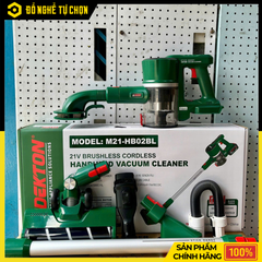 Máy Hút Bụi Dùng Pin Dekton M21-HB02BL (Chưa Pin & Sạc) – Lực Hút Mạnh, Động Cơ Không Chổi Than, Hàng Chính Hãng, Có VAT